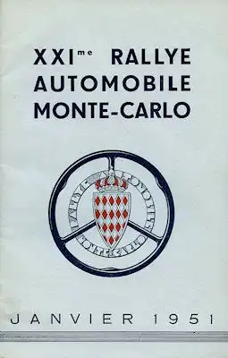 Règlement XXI. Rallye Monte-Carlo 1951