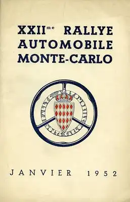Règlement XXII. Rallye Monte-Carlo 1952
