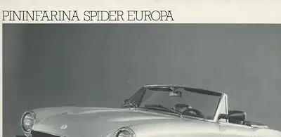 Fiat Spidereuropa Pinifarina Prospekt 2.1982
