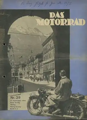 Das Motorrad 1940 Heft 39