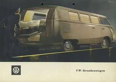 VW T 1 Krankenwagen Prospekt ca. 1955