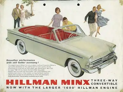 Hillman Minx Convertible Prospekt ca. 1962