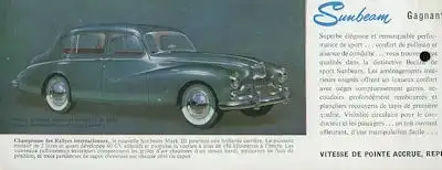 Sunbeam Mark III Prospekt ca. 1956