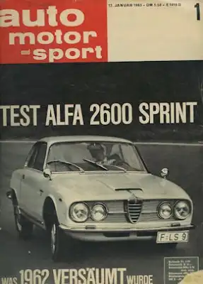Auto, Motor & Sport 1963 Heft 1