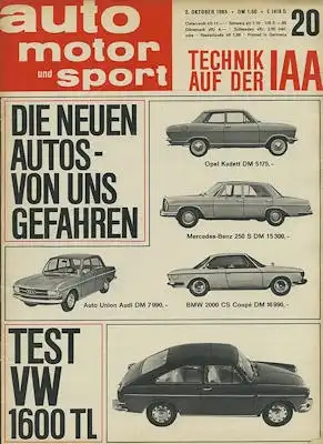 Auto, Motor & Sport 1965 Heft 20