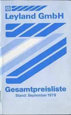 British Leyland Preisliste 9.1979