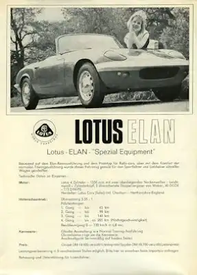Lotus Elan Prospekt ca. 1965