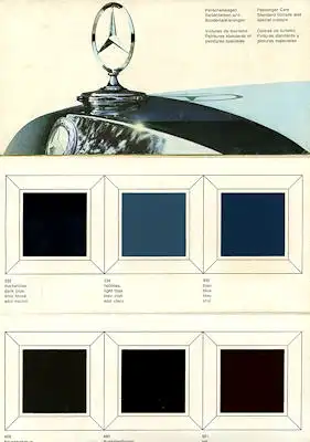 Mercedes-Benz Farbmuster Prospekt 8.1965