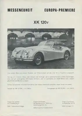 Jaguar XK 120 r Prospekt 1950 / 1981