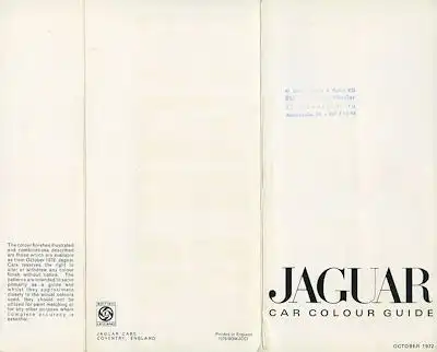 Jaguar Farben 10.1972