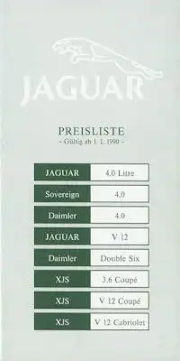 Jaguar Preisliste 1.1990