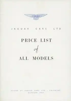 Jaguar Preisliste 10.1963