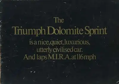 Triumph Dolomite Sprint Prospekt 7.1973