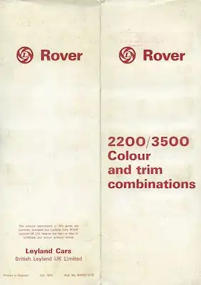 Rover 2200 3500 Farben 10.1975