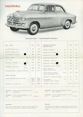 Vauxhall 4 + 6 Zylinder Prospekt 3.1953