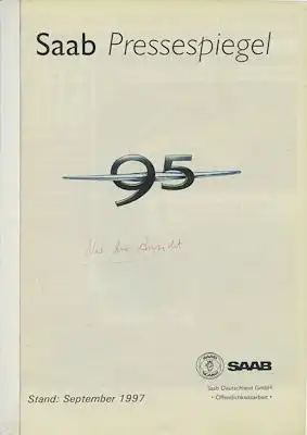Saab 9-5 Pressespiegel Prospekt 1998