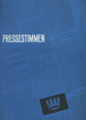 Saab 96 Pressestimmen Prospekt 9.1963