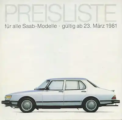 Saab Preisliste 3.1981