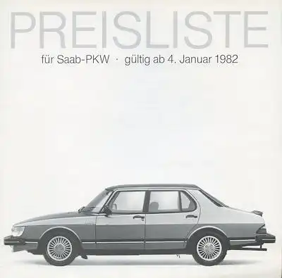 Saab Preisliste 1.1982