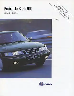 Saab 900 Preisliste 6.1994