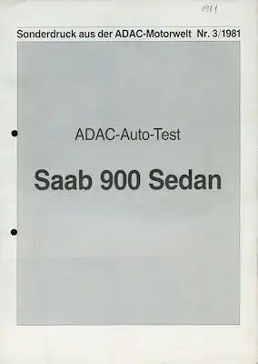 Saab 900 Sedan Test 1981