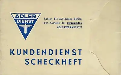 Adler Kundendienstheft 8.1932