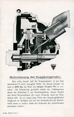 Adler Schmierung der Kupplungsnabe 9.1928