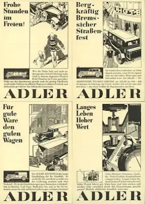 Adler 9 Ansichtenkarten ca. 1930
