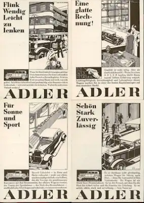 Adler 9 Ansichtenkarten ca. 1930
