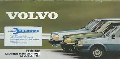 Volvo Preisliste 4.1981