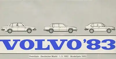 Volvo Preisliste 9.1982