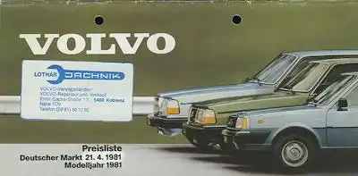 Volvo Preisliste 4.1981