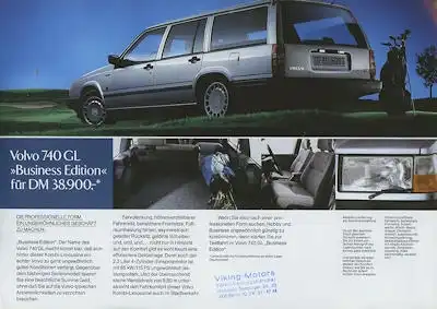 Volvo 740 GL Business Edition / 760 Turbo Sports Edition Prospekt 1980er Jahre