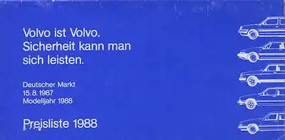 Volvo Preisliste 8.1987