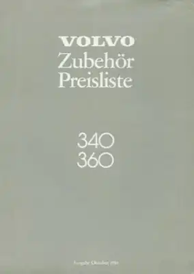 Volvo 340 360 Zubehör Preisliste 1985