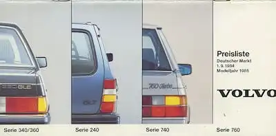 Volvo Preisliste 9.1984