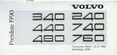 Volvo Preisliste 8.1989