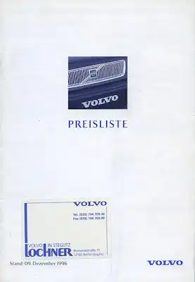 Volvo Preisliste 12.1996