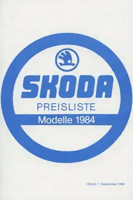 Skoda Preisliste 9.1983