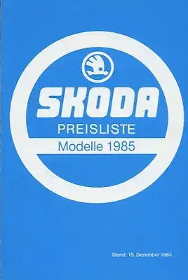 Skoda Preisliste 12.1984