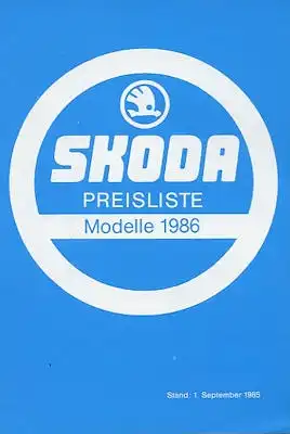 Skoda Preisliste 9.1985
