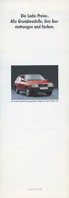 Lada Grundmodelle Preisliste + Farben 9.1989