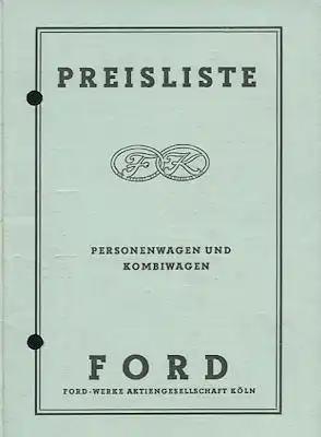 Ford Preisliste 1.1957