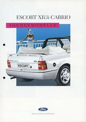 Ford Escort XR 3i Cabrio Sondermodelle Prospekt 9.1988