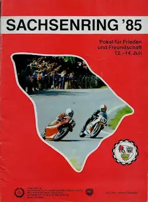 Programm Int. Sachsenringrennen 12.-14.7.1985