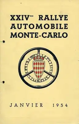 Règlement XXIV. Rallye Monte-Carlo 1954