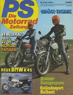 PS Die Motorradzeitung 1978 Heft 6