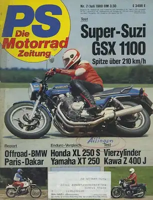 PS Die Motorradzeitung 1980 Heft 7