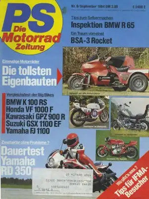 PS Die Motorradzeitung 1984 Heft 9