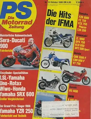 PS Die Motorradzeitung 1986 Heft 10